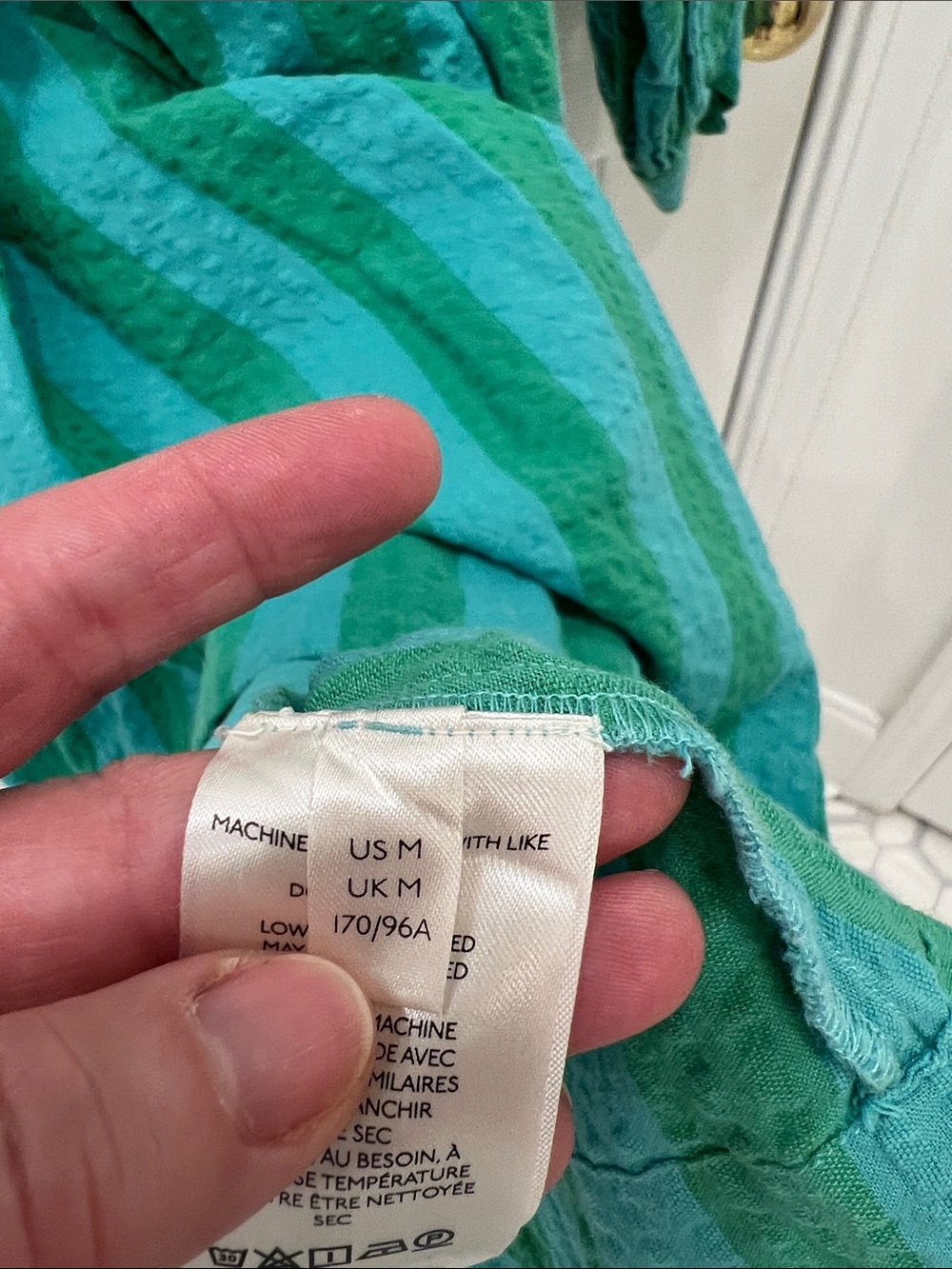 Anthropologie Embroidered Seersucker Tunic Dress - M - Picture 8 of 11